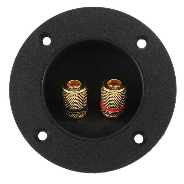 DIY Home Car Stereo 2-Way Speaker Box Terminal Binding Post Conector de taza de tornillo redondo Enchufe de subwoofer (Negro)