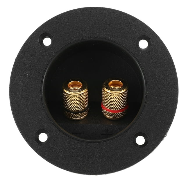 GAXIRE Terminal de caja de altavoz bidireccional para estéreo de coche, conector de subwoofer con tornillo redondo (negro)