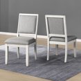 thumbnail image 3 of White 7-piece dining set, gray marble with unique hue, side stretchers - enhances table stability, 3 of 7