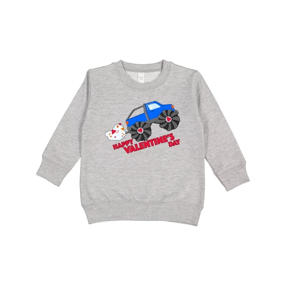 Inktastic Happy Valentine's Day-monster Truck Toddler Sweatshirt
