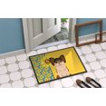 thumbnail image 4 of Summer Sunflowers Longhaired Black and Red Chihuahua Indoor or Outdoor Mat 18x27, 4 of 5