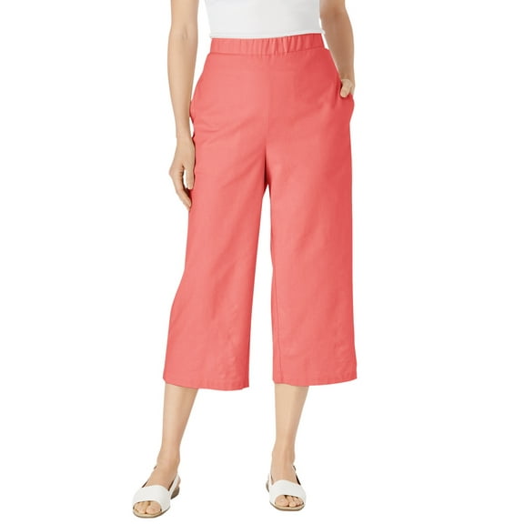 Woman Within Plus Size Linen Capri (Petite Available)