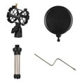 thumbnail image 3 of Mini Desktop Microphone Stand + Shock Mount Mic Holder + Filter Kit for Studio Recording Online Broadcasting Chatting Singing Meeting, 3 of 6