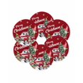 thumbnail image 7 of 13 Inch Round Placemats Set of 6, Red Truck Christmas Non Slip Heat Insulation PP Table Mats, Gnomes Xmas Tree Snowflake Gifts Washable Place Mats for Kitchen Dining Party Table Decor, 7 of 7