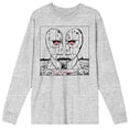 thumbnail image 3 of Pink Floyd Division Bell Drawing Crew Neck Long Sleeve Athletic Heather Men's Tee-XL, 3 of 5