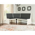 thumbnail image 2 of Linon Weston 3-Piece Farmhouse Indoor Corner Dining Nook with 5-Piece Cushion Set, White/Charcoal, 2 of 28