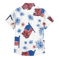 thumbnail image 4 of Hogleaql Men's 4th Of July Shirt 4th Of July American Flag Print Short Sleeve Patriotic Shirts Collared Button Fashion Summer Beach Casual Outfits Wine 2XL, 4 of 6