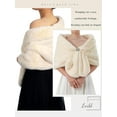 thumbnail image 3 of Bridal Faux Fur Wraps and Shawls Wedding Fur Stole Scarf with Brooch Bride Fur Shrug Fur Coat for Brides and Bridesmaid, 3 of 4