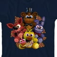 thumbnail image 2 of Five Nights At Freddy's Plush Characters Group Shot Youth Navy Crew Neck Short Sleeve T-shirt - Large, 2 of 4