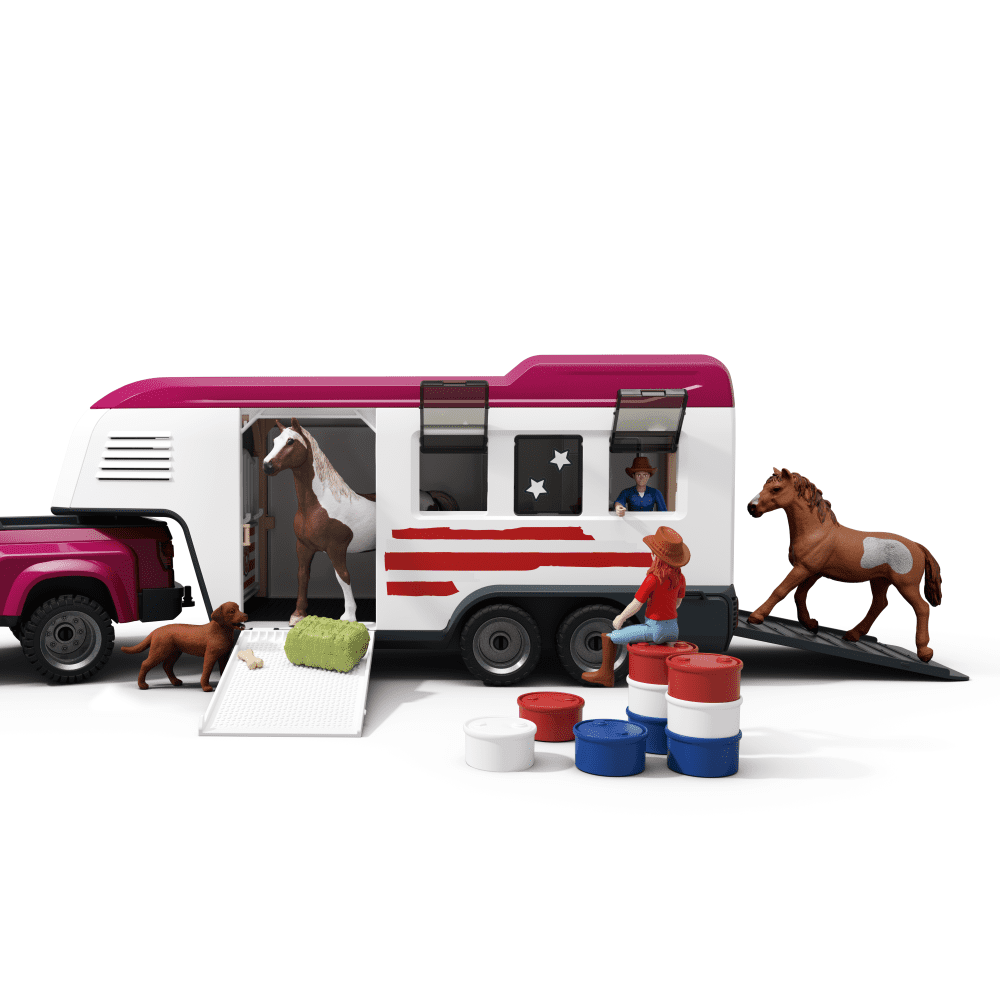 Schleich Lakeside Truck and Trailer Car Playset, 119 Count