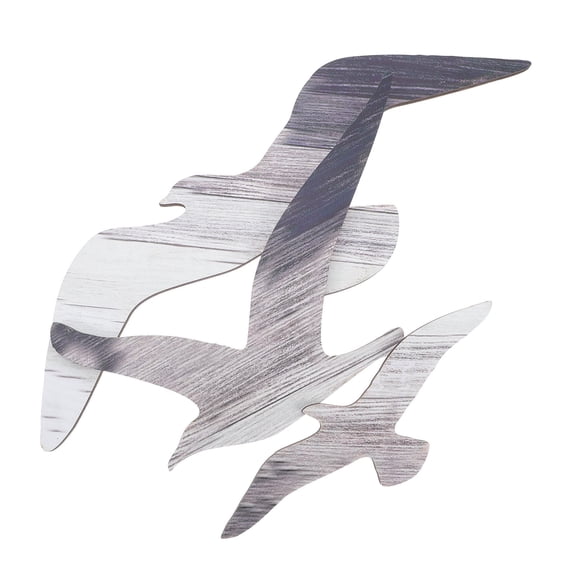 HONMEET Wooden Seagull Wall Decor, Black, Mediterranean Style, Intricately Hand-Carved for Home