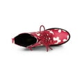 thumbnail image 4 of BLISSFUL STEP Women's Printed Platform Block Heel Combat Boots Dark Pink 7, 4 of 7
