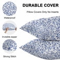 thumbnail image 4 of Waterproof Throw Pillow Covers Set of 2, 18x18 Inch Blue Botanical Decorative Pillowcases Outdoor Pillow Slip Cushion Covers Set for Couch Tent Spring Summer Leaf Watercolor, 4 of 7