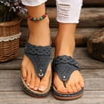 thumbnail image 3 of Women's Wedge Heel Sandals Roman Casual Thong Lunge Shoes Thick Sole Flip-Flops Sandals Womens Summer Wedge Heel Shoes, 3 of 8