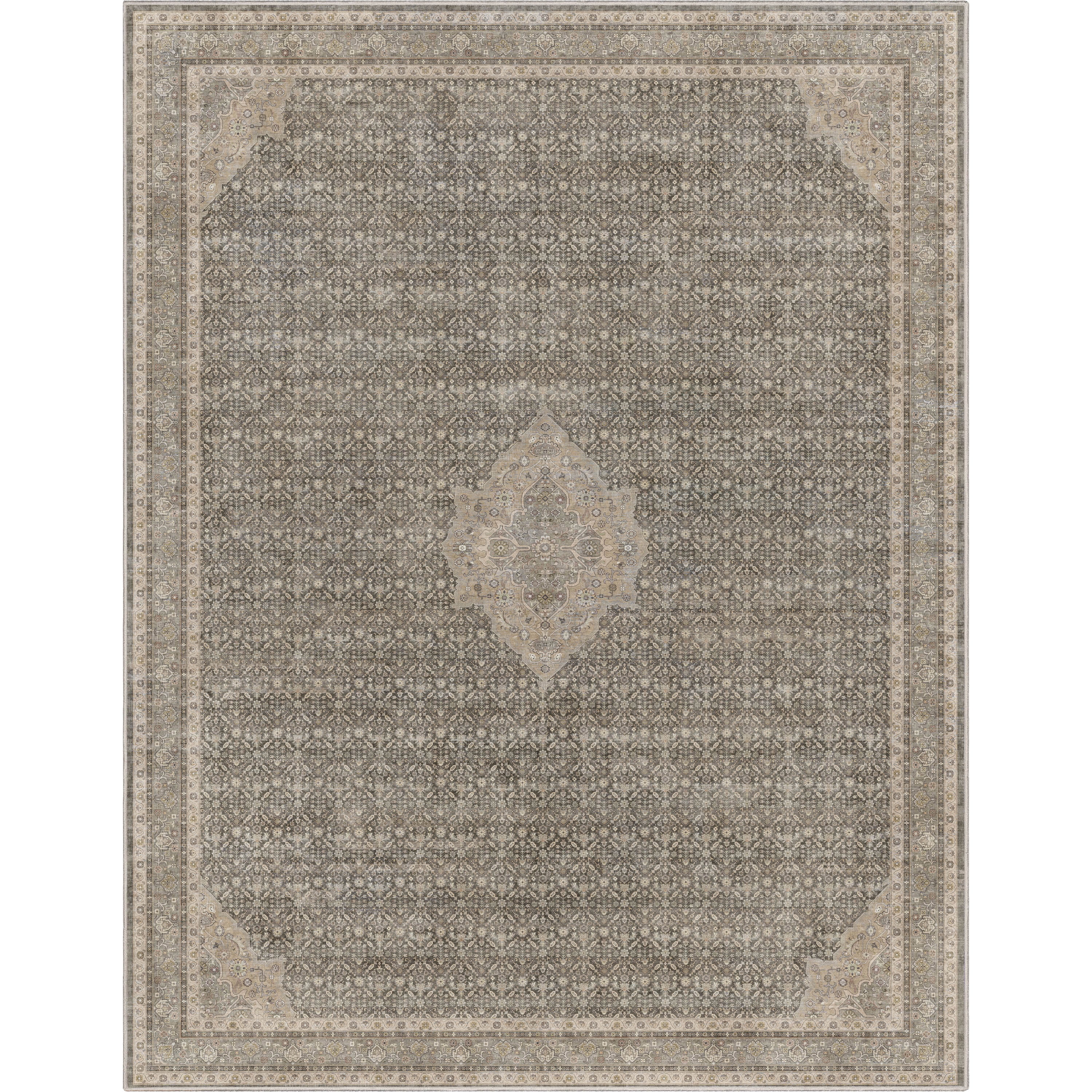 Well Woven Asha Lilith Vintage Oriental Grey Beige 7'7" x 9'10" Area Rug