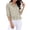 #0223-Mint Green, variant on Womens Peplum Tops Collared 3/4 Sleeve Striped Print Button Front Blouses Casual Loose Lightweight Soft Comfy Daily Wear Shirts Gift