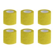 6pcs Tattoo Grip Tape Yellow, 2.95"x 5Yards Disposable Cohesive Tattoo Grip Cover Wrap Elastic Bandage Handle Grip Tube for Tattoo Machine Tattoo Grip Accessories