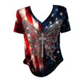 thumbnail image 4 of Women's Short Sleeve Tops Summer 2026 Trendy Going Out Tee Crewneck Basic Blouse, 4 of 4
