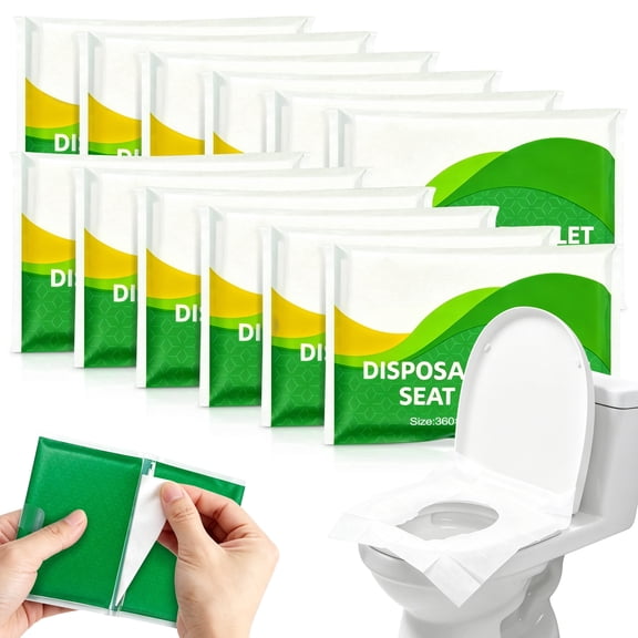 Toilet Seat Cover Disposable, for Trips, Camping and in Public Restrooms, 120 Count