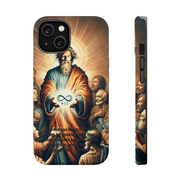 DistinctInk Tough Case for Apple iPhone 14 (6.1" Screen), Compatible with MagSafe Charging - "John 3:16 - God's Love: Eternal Life Through Belief"