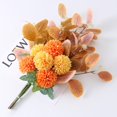 thumbnail image 2 of Ramo de flores artificiales para decoración de novia, ramos de referencia para fiesta naranja amarillo, 2 of 8