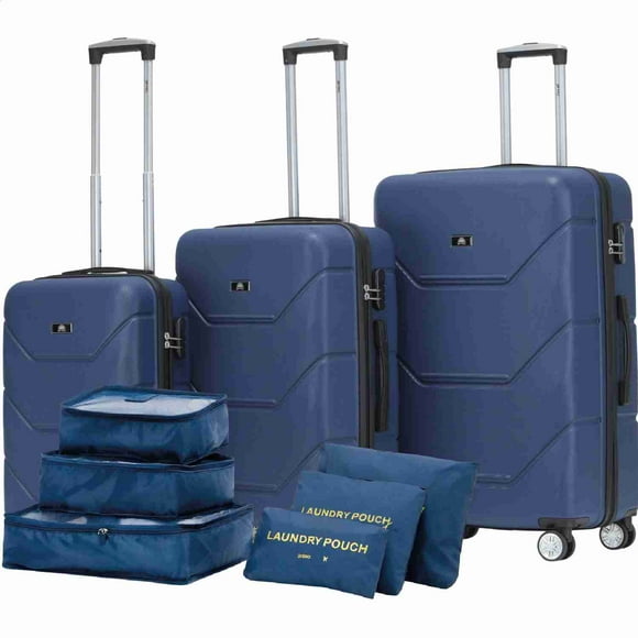Set de 3 Maletas Con Organizadores Sun Coast Dubai ABS De 20", 24" y 28" Color Azul