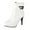 White, variant on Women'S Statement Buckle Ankle Boots Women'S Retro Block Heel Booties Women Fashion Ankle Boots Comfy Pointed Toe High Heels Side Zipper Booties Sleek Women'S Stylish Block Heel Ankle Boots
