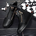 thumbnail image 3 of High-top Double-zipper Sports Casual Sneakers, Trendy British-style Versatile Casual Shoes, 3 of 9