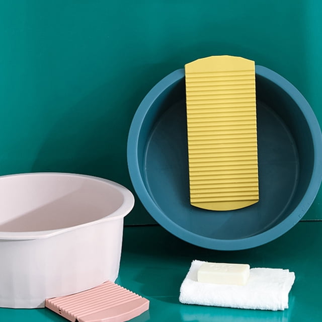 Minkissy 1Set Blue Plastic Washboard and Bucket for New Parents Hand Washing Clothes