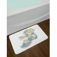 thumbnail image 2 of Ireland Map Bath Mat, Geographical Country Indication with Graphics in Pastel Tones, Plush Bathroom Decor Mat with Non Slip Backing, 29.5" X 17.5", White and Multicolor, by Ambesonne, 2 of 2