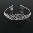 thumbnail image 3 of Wedding Bridal Rhinestone Tiara / Crown / Hairband / Hair Loop with Small Comb (Sliver), 3 of 8