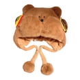 thumbnail image 4 of Gorro de peluche de invierno, divertido accesorio para fotos, cálido y suave para vacaciones al aire libre en la calle. Caqui, 4 of 8