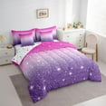 thumbnail image 3 of Castle Fairy Bling Glitter Print Twin Bedding Sets,Dreamy Princess Bedding Comforter Set, 3 of 8