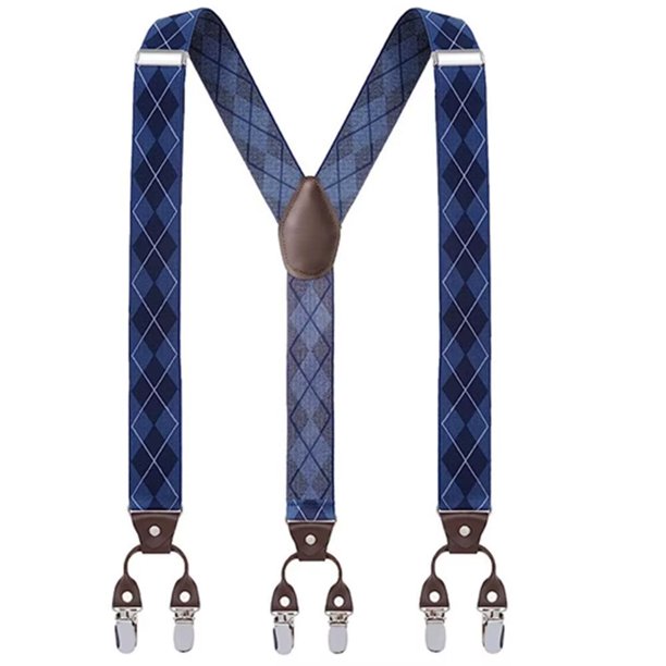 Tirantes Y para hombre, con 6 fuertes clips Tirantes elásticos anchos y ajustables para uso informal