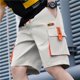 thumbnail image 4 of Pantalones cortos cargo negros sólidos para hombre, cómodos pantalones cortos holgados de diseñador con bolsillo frontal de algodón para verano para hombres Y2k, 4 of 5