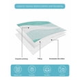 thumbnail image 5 of Quilts Twin-XL Size Bedding Set, Aqua Ombre Lightweight Quilted Comforter, Modern Moire Abstract Art Aesthetics Soft Reversible Bedspread Coverlet with Pillow Covers for All Season, 68" x 98", 5 of 7