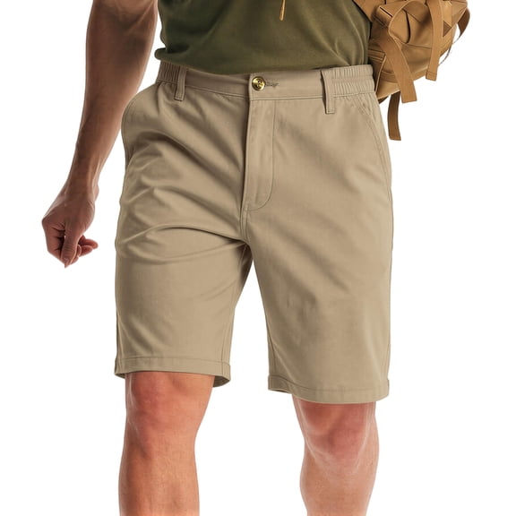 Fgvctg Men's Cargo Shorts Elastic Waist Casual Summer Hiking Fishing Cargo Shorts Stretch Waistband Fashion Relaxed Fit Short Workout Loose Pants with Multi Pockets,Khaki,2XL