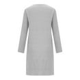 thumbnail image 5 of Blmnix Womens Nightgown Long Sleeve Christmas Plus Size Nightshirt Gray Crew Neck Comfy Sleep Dress, 5 of 6