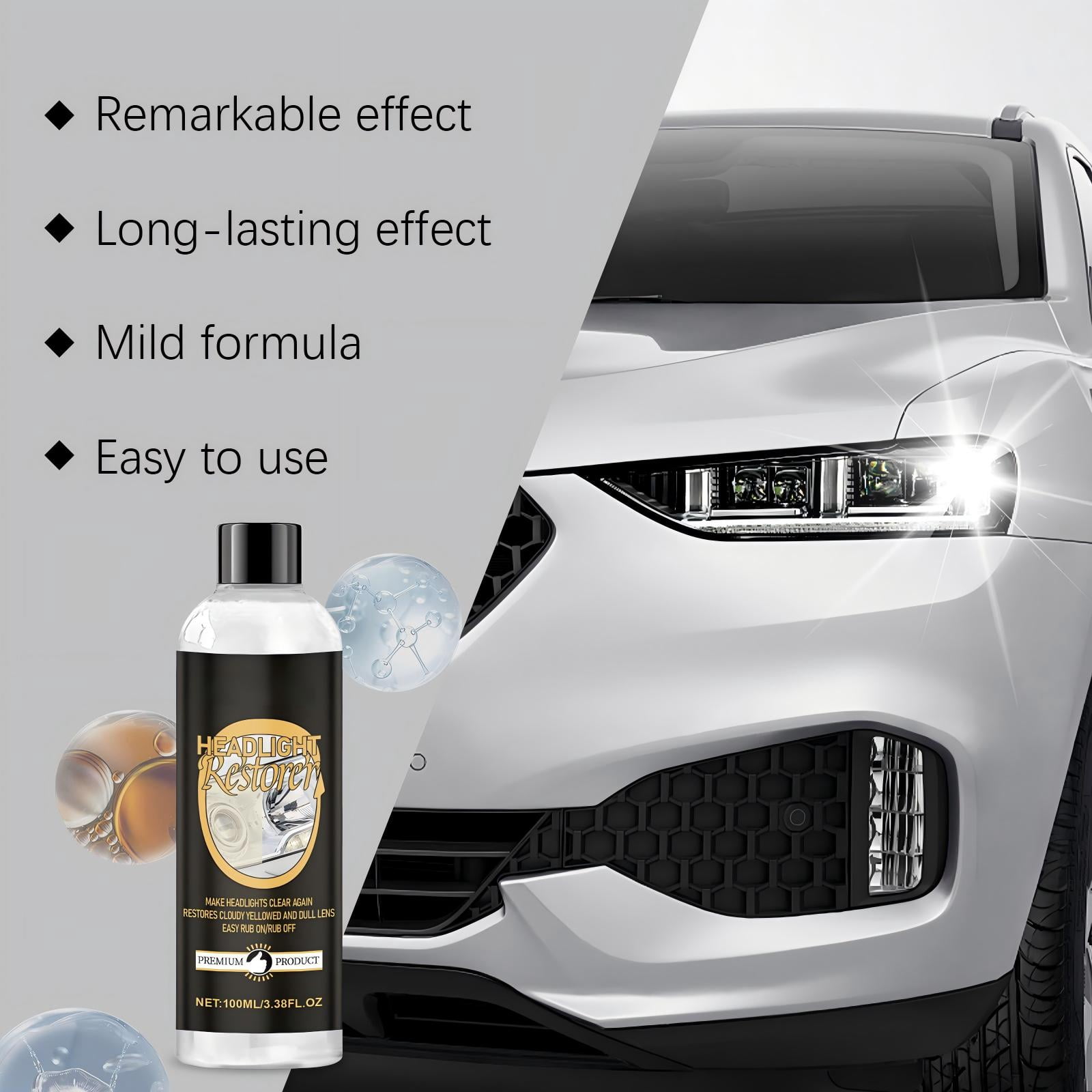 Alvantor Universal Car Motorcycle Headlight Restore Polishing Kit 3.38 fl.oz.