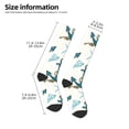 thumbnail image 2 of Xecao Anchors And Shells print thigh-high socks, crafted for both men and women with a stretchy, high-opaque design perfect for daily wear, 2 of 6