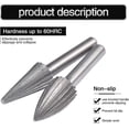 thumbnail image 4 of 6 Pack 6mm Double Cut Tungsten Rotary Burrs Tungsten Shank Filing/engraving/grinding Bits For Rotary Tools, 4 of 4