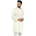 thumbnail image 4 of SKAVIJ Art Silk Kurta for Men Embroidered Indian Party Casual Shirt X-Large Off-White, 4 of 6