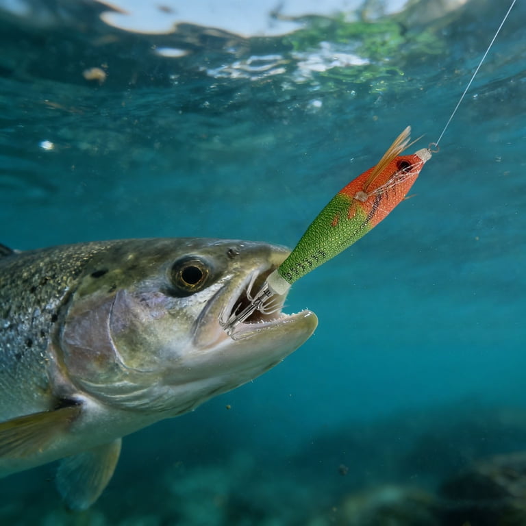bass fishing accessories for home 3 Pcs Soft Fishing Lures, Artificial Squid Hook with Natural Floating Position, Soft Squid Baits with Hooks for Saltwater Freshwater, Trout Redfish