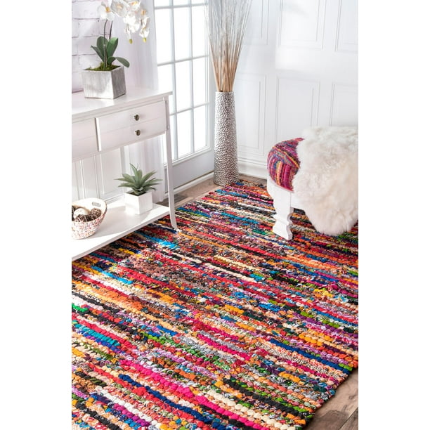 nuLOOM Braided Chindi Cotton Michiko Area Rug or Runner