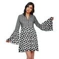 thumbnail image 5 of Moomaya Printed Mini Dress For Women Casual Wear Bell Sleeve Summer Clothing, 5 of 6