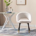 thumbnail image 3 of 1 PCS Dining Chair, Modern Accent Chair Upholstered Chairs with Plating Legs, Living Room Chairs for Kitchen Bedroom Apartment, 3 of 7