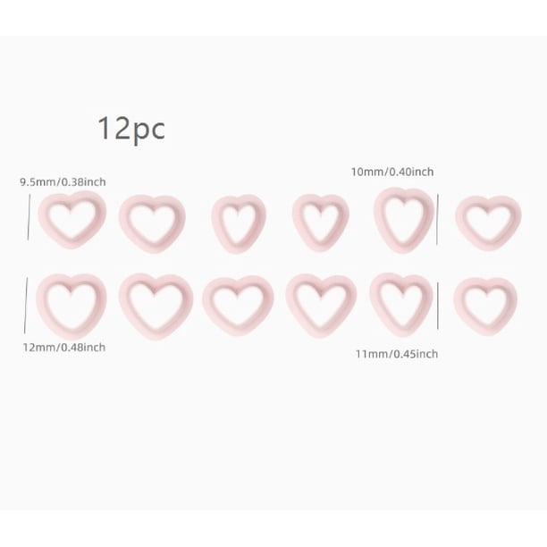 Mini molde for pendientes de corazón for el Día de San Valentín, molde for recortar arcilla polimérica de alta precisión, herramienta hecha a mano DIY