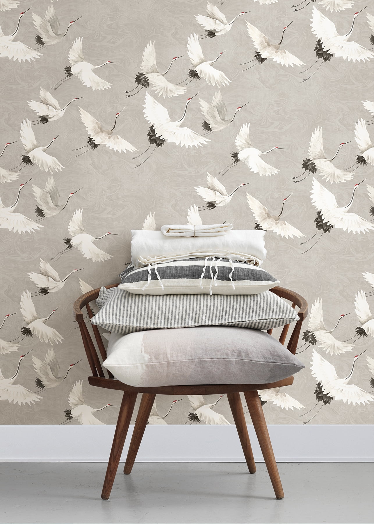 NuWallpaper Grey Halcyon Vinyl Peel And Stick Wallpaper, 216-in by 20.5-in, 30.75 sq. ft.