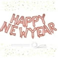 thumbnail image 1 of Globos De Papel De Aluminio Globo de aluminio de 16" de oro rosa con texto "Feliz Año Nuevo", ideal para decoración de fiestas y festivales. JASKFLY, 1 of 8