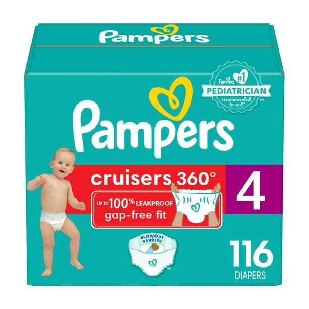 Pañales para bebés Pampers Cruisers 360, tamaño 4, 116 unidades